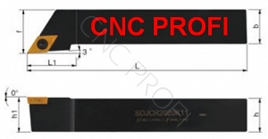 Nóż tokarski SDJCR2020 - 20 x 20 mm prawy 