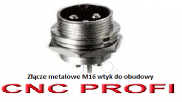 Złącze metalowe 3p M16 gniazdo męskie do obudowy