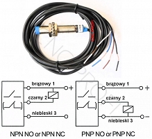 Czujnik indukcyjny M12 PNP/NC 3-4